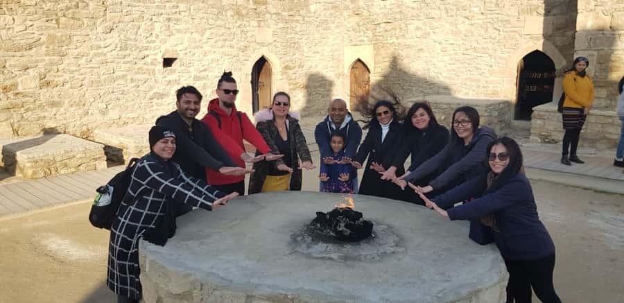 Baku: Atashgah Fire Temple & Burning Mountain Half-Day Tour - Yanardag burning mountain: where the flames are coming from the hillside