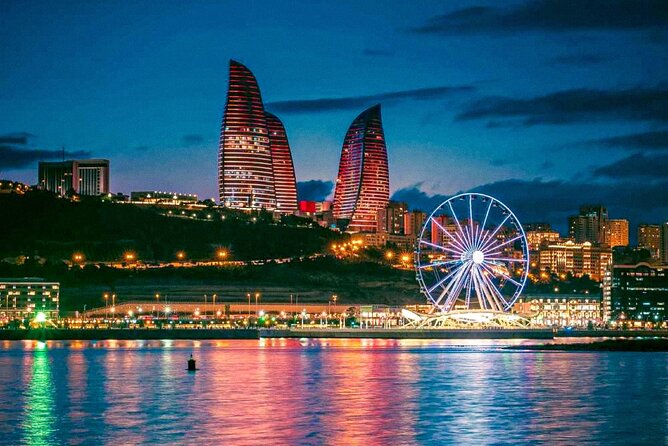 Baku Night City Tour Discover the Magic of Illuminated Landmarks - Stop 1: Flame Towers Lighting Show, Fast and Impactful