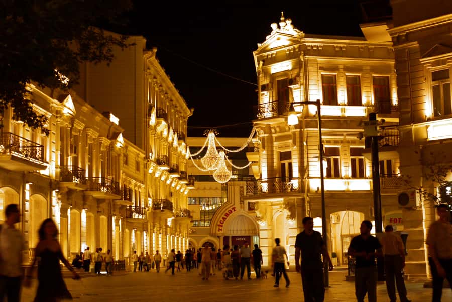 Baku Panoramic Night Tour - Highland Park: Baku Bay from the highest point