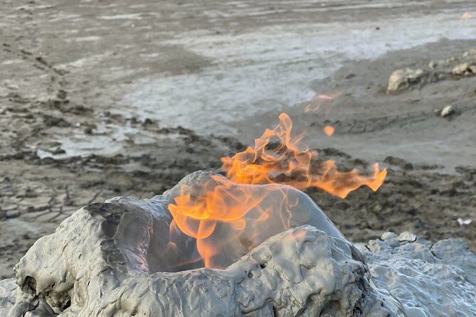 Qobustan rock arts, Mud Volcanoes, Fire temple Ateshgah, Yanardag - Yanardag’s eternal flame: a tiny stop with big meaning