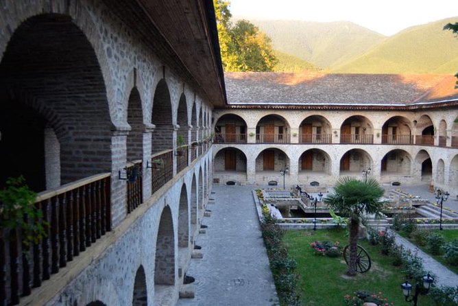 Sheki tour with overnight - Stop 1: Diri Baba Mausoleum and the Shirvan architectural touch